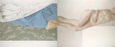 Sample artwork by Alison Watt (Born 1965), known for painting with folds of fabric, abstract figurative - View similar artists and auction records